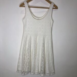 Aeropostale Crochet Mini Dress White Size Medium